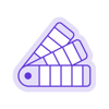Icon of a color palette in shades of purple.